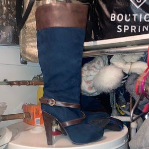 boots sz 8 darkgreen high heel